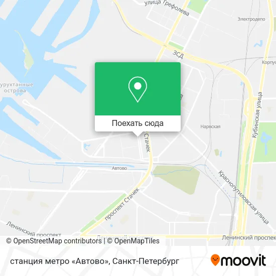 Карта станция метро «Автово»