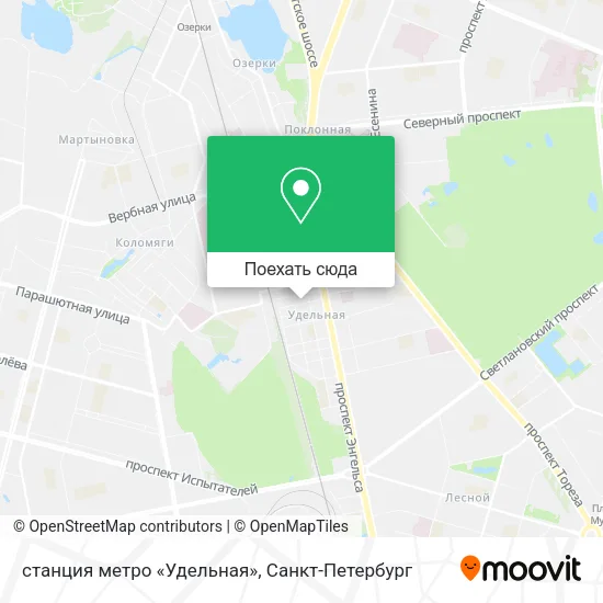 Карта станция метро «Удельная»
