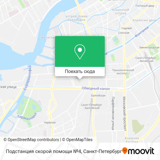 Карта Подстанция скорой помощи №4