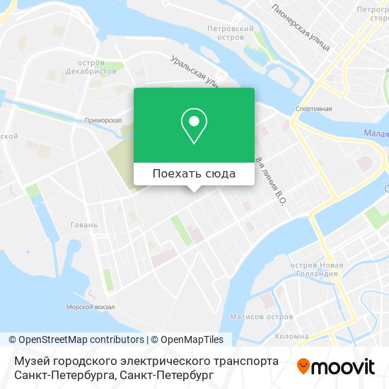 Карта Музей городского электрического транспорта Санкт-Петербурга