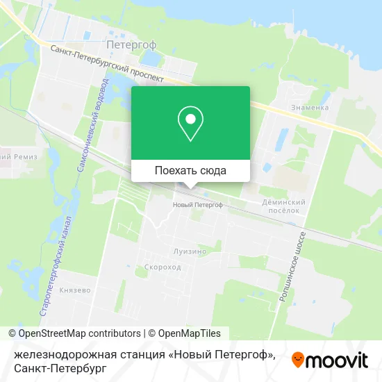 Карта железнодорожная станция «Новый Петергоф»