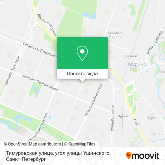 Карта Тимуровская улица, угол улицы Ушинского