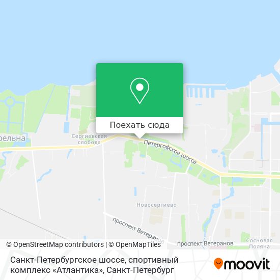 Карта Санкт-Петербургское шоссе, спортивный комплекс «Атлантика»