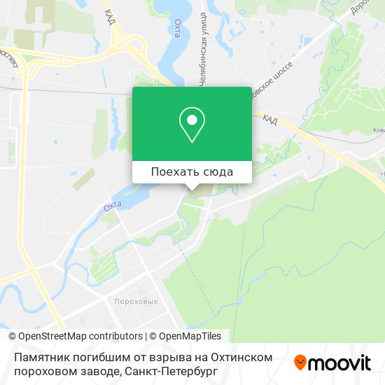 Карта Памятник погибшим от взрыва на Охтинском пороховом заводе
