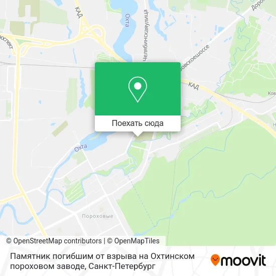 Карта Памятник погибшим от взрыва на Охтинском пороховом заводе