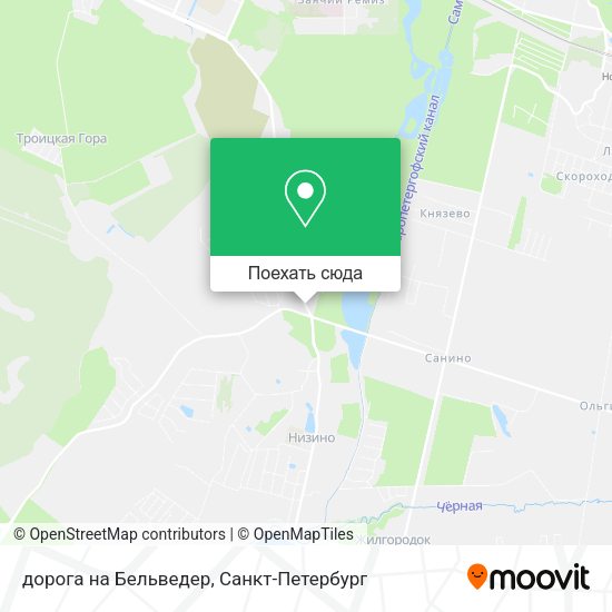 Карта дорога на Бельведер