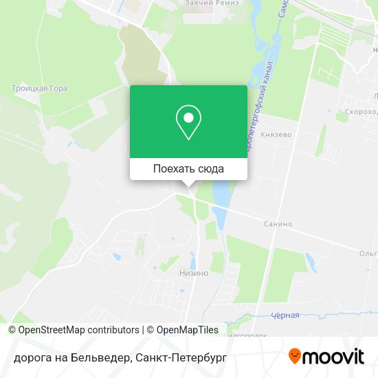 Карта дорога на Бельведер