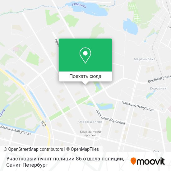 Карта Участковый пункт полиции 86 отдела полиции