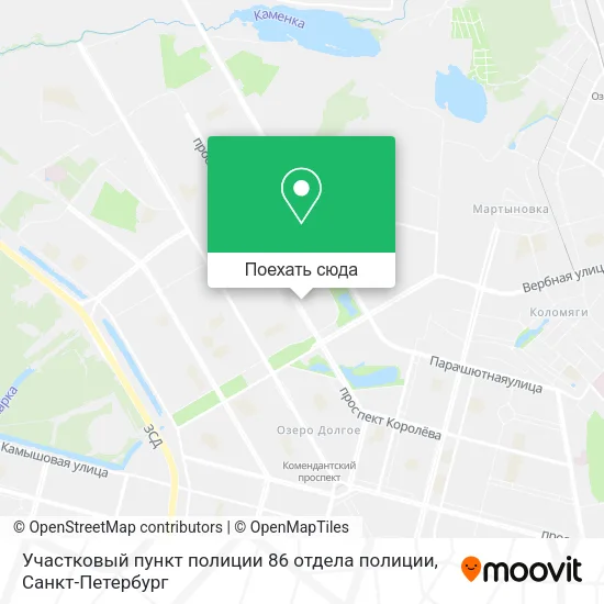Карта Участковый пункт полиции 86 отдела полиции