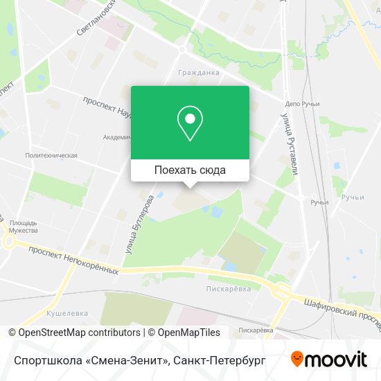Карта Спортшкола «Смена-Зенит»
