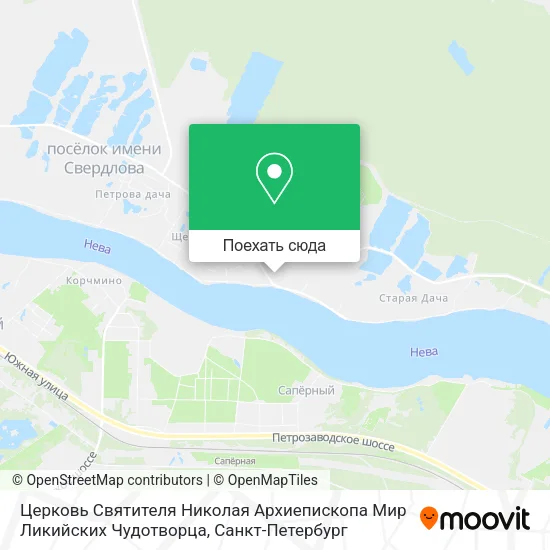 Карта Церковь Святителя Николая Архиепископа Мир Ликийских Чудотворца