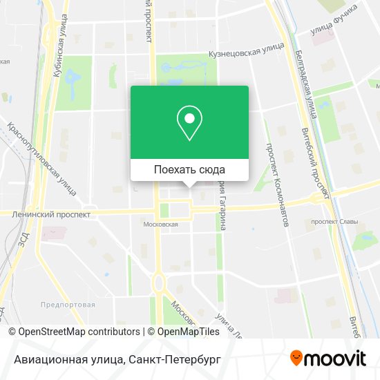 Карта Авиационная улица