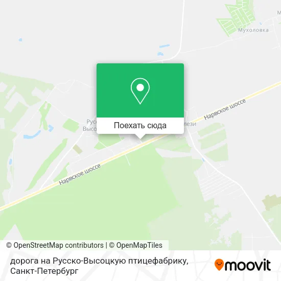 Карта дорога на Русско-Высоцкую птицефабрику