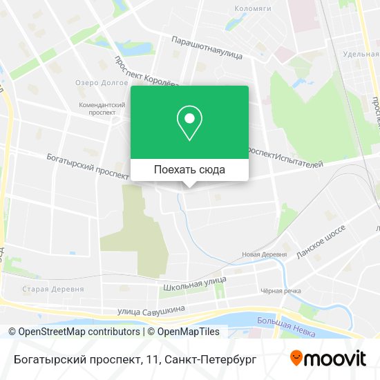 Карта Богатырский проспект, 11
