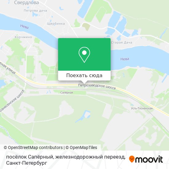 Карта посёлок Сапёрный, железнодорожный переезд
