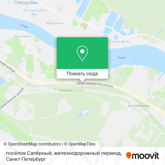 Карта посёлок Сапёрный, железнодорожный переезд