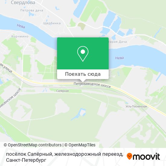 Карта посёлок Сапёрный, железнодорожный переезд