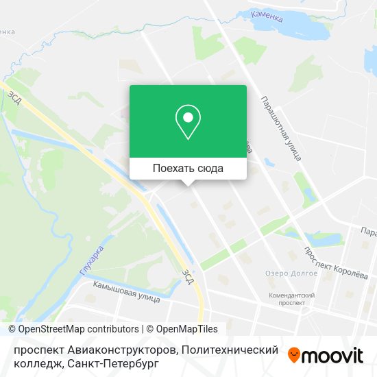 Карта проспект Авиаконструкторов, Политехнический колледж