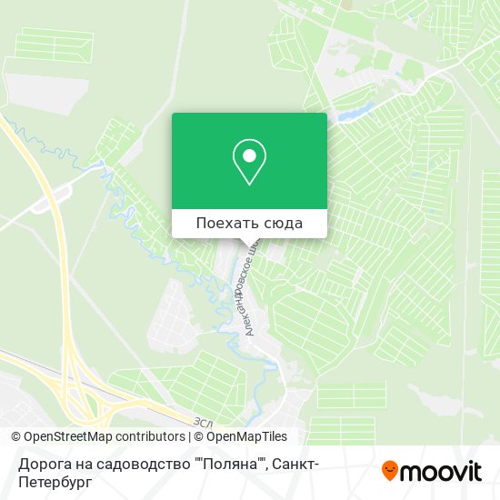 Карта Дорога на садоводство ""Поляна""