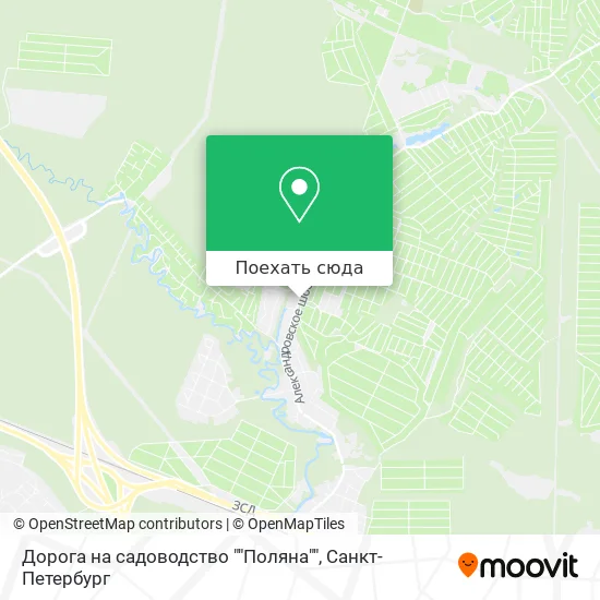 Карта Дорога на садоводство ""Поляна""