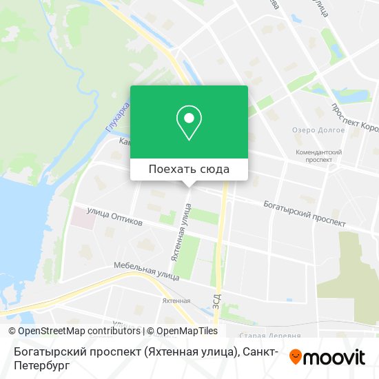 Карта Богатырский проспект (Яхтенная улица)