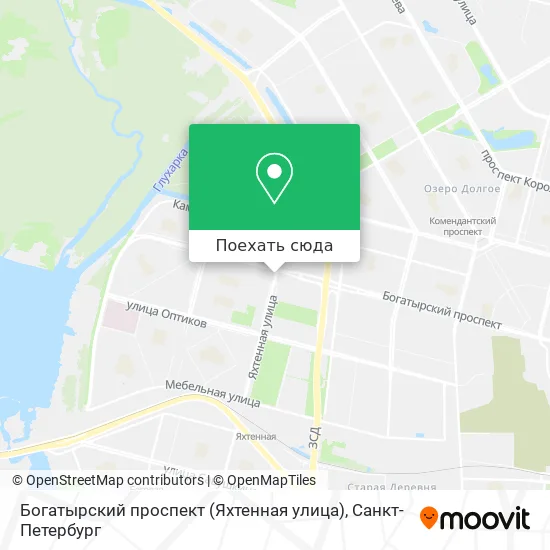 Карта Богатырский проспект (Яхтенная улица)
