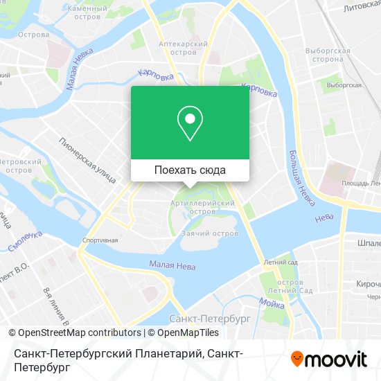 Карта Санкт-Петербургский Планетарий