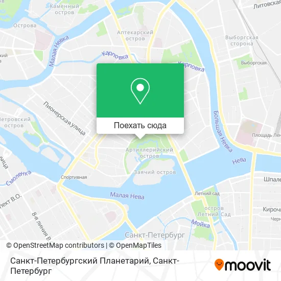 Карта Санкт-Петербургский Планетарий