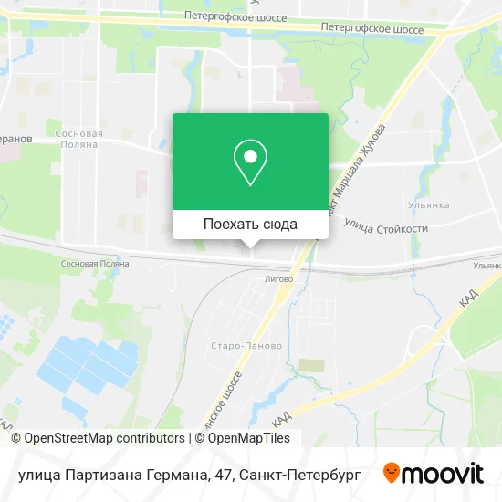 Карта улица Партизана Германа, 47