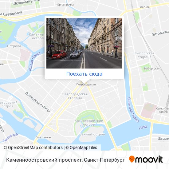 Карта Каменноостровский проспект