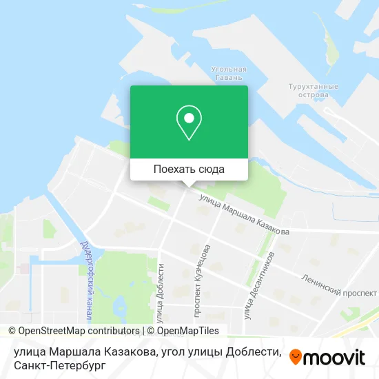 Карта улица Маршала Казакова, угол улицы Доблести