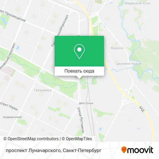 Карта проспект Луначарского