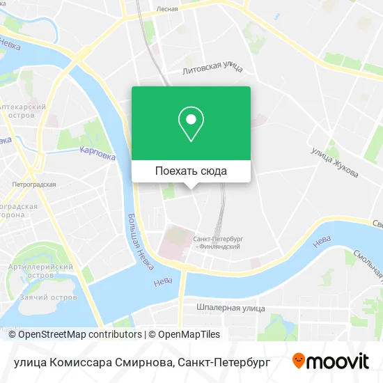 Карта улица Комиссара Смирнова