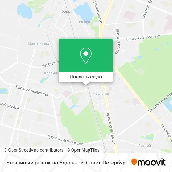 Карта Блошиный рынок на Удельной