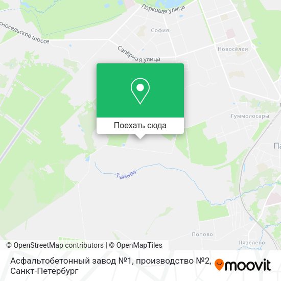 Карта Асфальтобетонный завод №1, производство №2