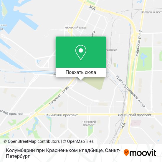 Карта Колумбарий при Красненьком кладбище