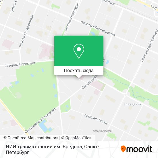 Карта НИИ травматологии им. Вредена