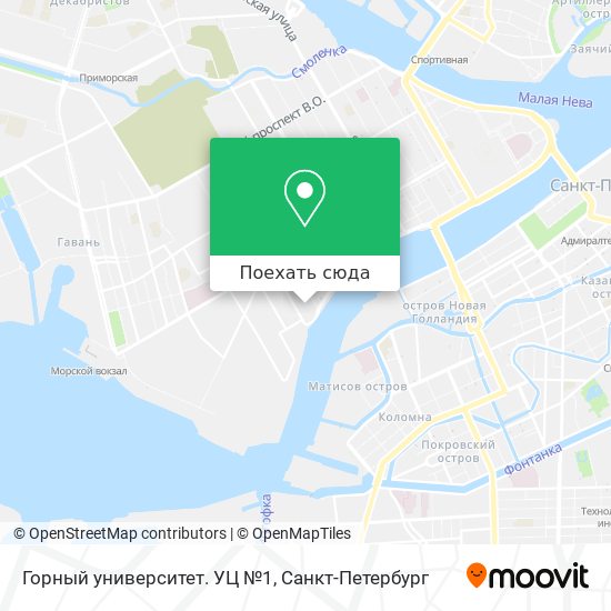 Карта Горный университет. УЦ №1