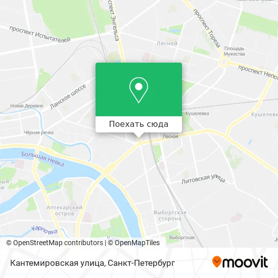 Карта Кантемировская улица