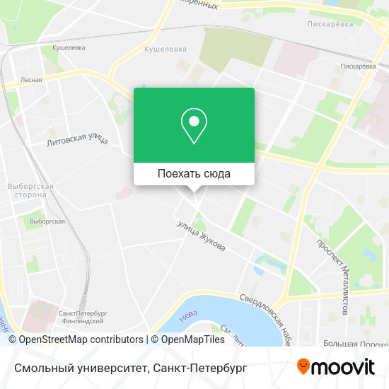 Карта Смольный университет
