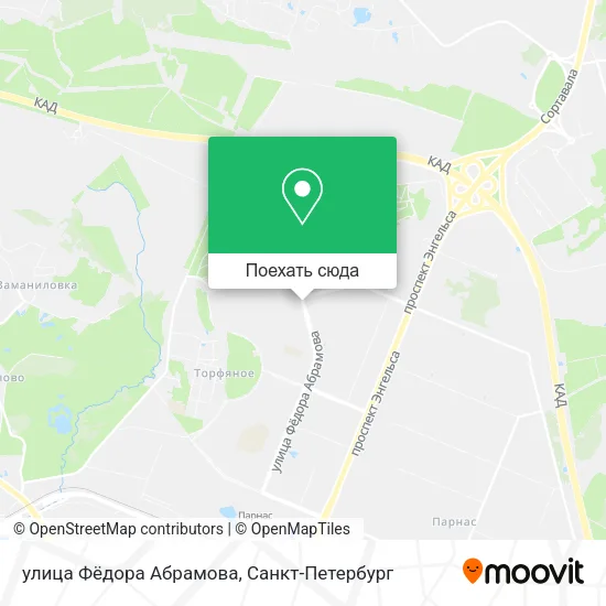 Карта улица Фёдора Абрамова