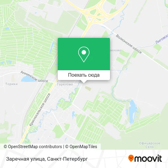 Карта Заречная улица