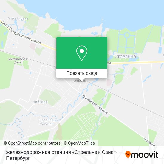 Карта железнодорожная станция «Стрельна»