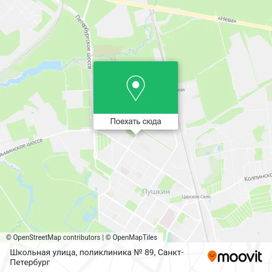 Карта Школьная улица, поликлиника № 89
