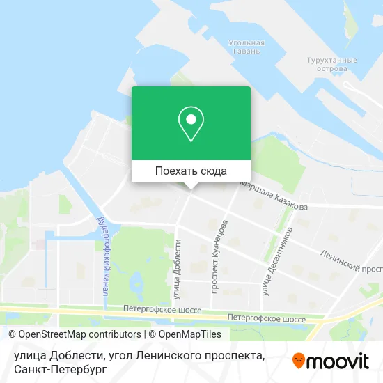 Карта улица Доблести, угол Ленинского проспекта