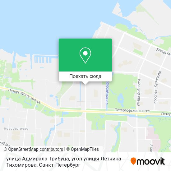 Карта улица Адмирала Трибуца, угол улицы Лётчика Тихомирова