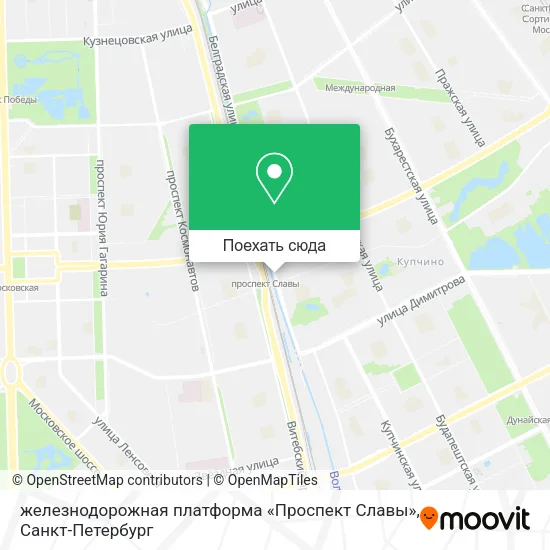 Карта железнодорожная платформа «Проспект Славы»