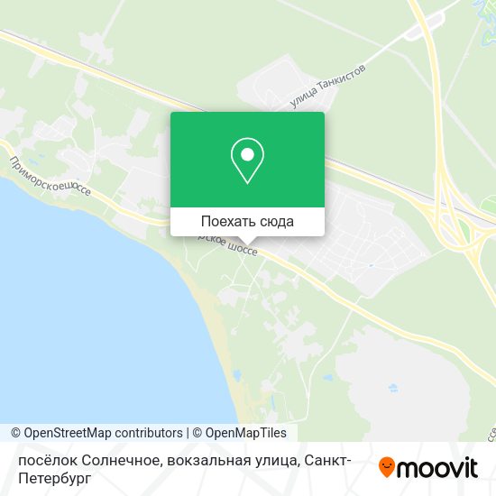 Карта посёлок Солнечное, вокзальная улица