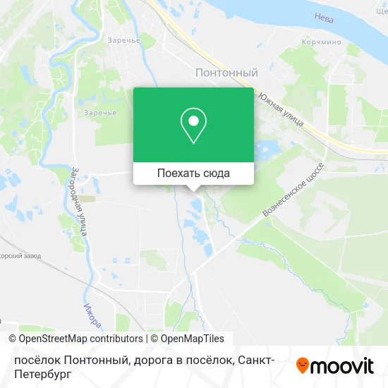 Карта посёлок Понтонный, дорога в посёлок