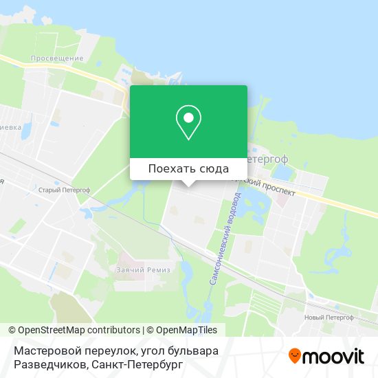 Карта Мастеровой переулок, угол бульвара Разведчиков